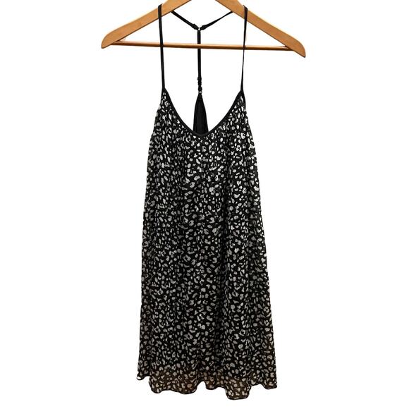 Abercrombie & Fitch S Pleated Racerback Mini Dress | Black White Print EUC - Picture 7 of 7